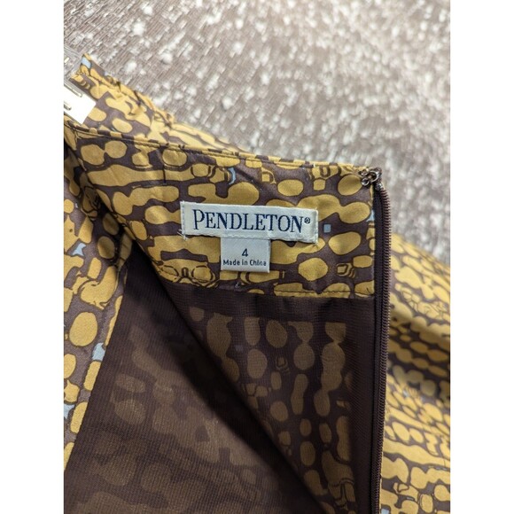 Vintage Pendleton Silk Skirt Tank Top SET Gold/Brown Woman's Size XS/4 - Picture 11 of 13